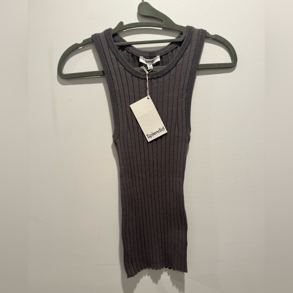 Splendid Gray Ribbed Women's Top